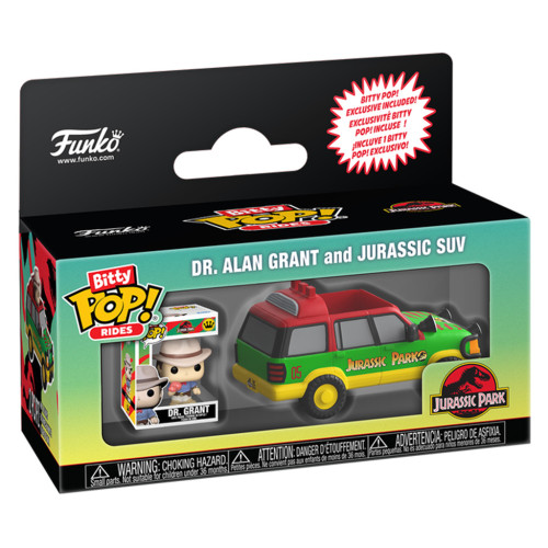 Dr. Alan Grant and Jurassic SUV RIDES Funko Bitty Pop Jurassic Park #90113 - Produto Original