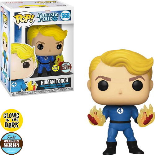 Funko Pop Exclusive - Human Torch (glows)-Quarteto Fantástico-568