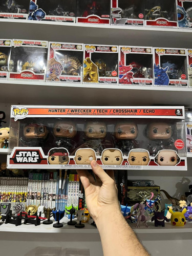 Funko Pop! Hunter/Wrecker/Tech/Crosshair/Echo PACK Star Wars #5 - Produto Original