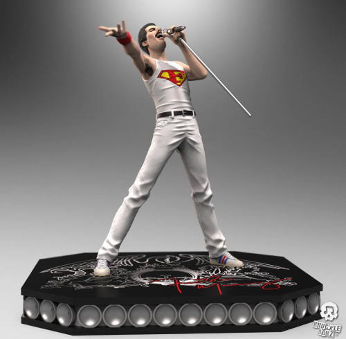 Estátua Colecionável Freddie Mercury Knucklebonz Rock Iconz Resina 21 cm Knucklebonz # - Produto Original