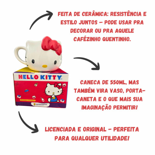 Caneca 3d Hello Kitty Zona Criativa - Hello Kitty - #