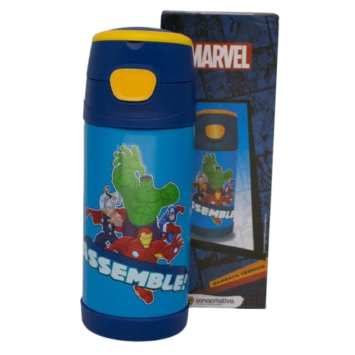 Caneca e Copo Garrafa Térmico Infantil Vingadores-Marvel Avengers-