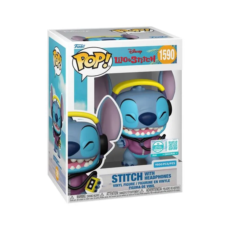 FUNKO POP! STITCH WITH HEADPHONES (  LILO & STITCH ) 1590 LLC #96201 - Produto Original