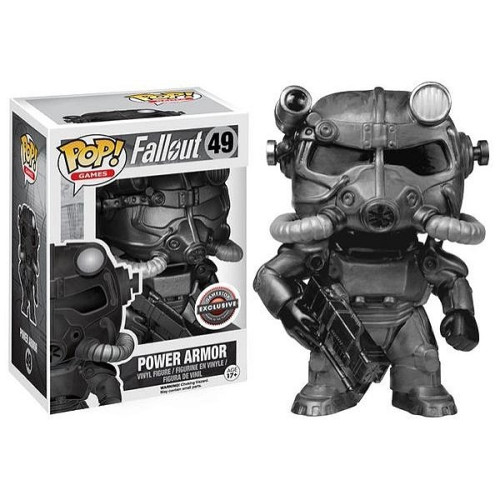 Funko Pop Games Fallout #49 Power Armor Black & White Gamestop Vinyl Figur-Fallout-49