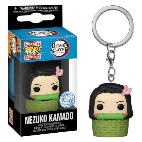 Chaveiro FUNKO POP KEYCHAIN DEMON SLAYER NEZUKO KAMADO IN BASKET *EX* 66824-Animation-