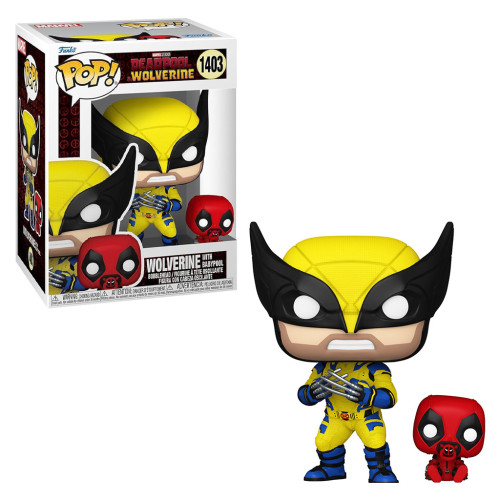 FUNKO POP MARVEL - WOLVERINE WITH BABYPOOL 1403 - DEADPOOL WOLVERINE Funko POP! #1403 - Produto Original