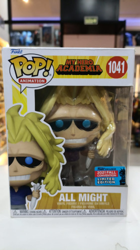 Funko Pop All Might 1041 My Hero Academia Nycc 2021 Exclusive Anime Boneco Colecionável Herói-My Hero Academia-1041