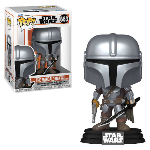 FUNKO POP STAR WARS THE MANDALORIAN WITH DARKSABER 663 Stars Wars #663 - Produto Original