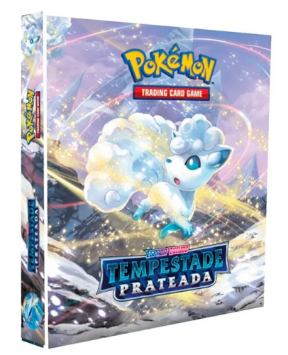 Fichário Tempestade Prateada + 5 Folhas De 3x3 Cards Pokemon TCG # - Produto Original