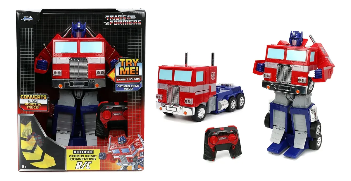 Figura Optimus Transforma Sozinho Animatrônico Sons Led Jada 33cm Transformers # - Produto Original