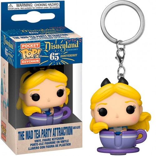 Chaveiro Funko Alice The Mad Tea Party Attraction Disney Funko Pocket Pop Keychain-Alice No País Das Maravilhas-