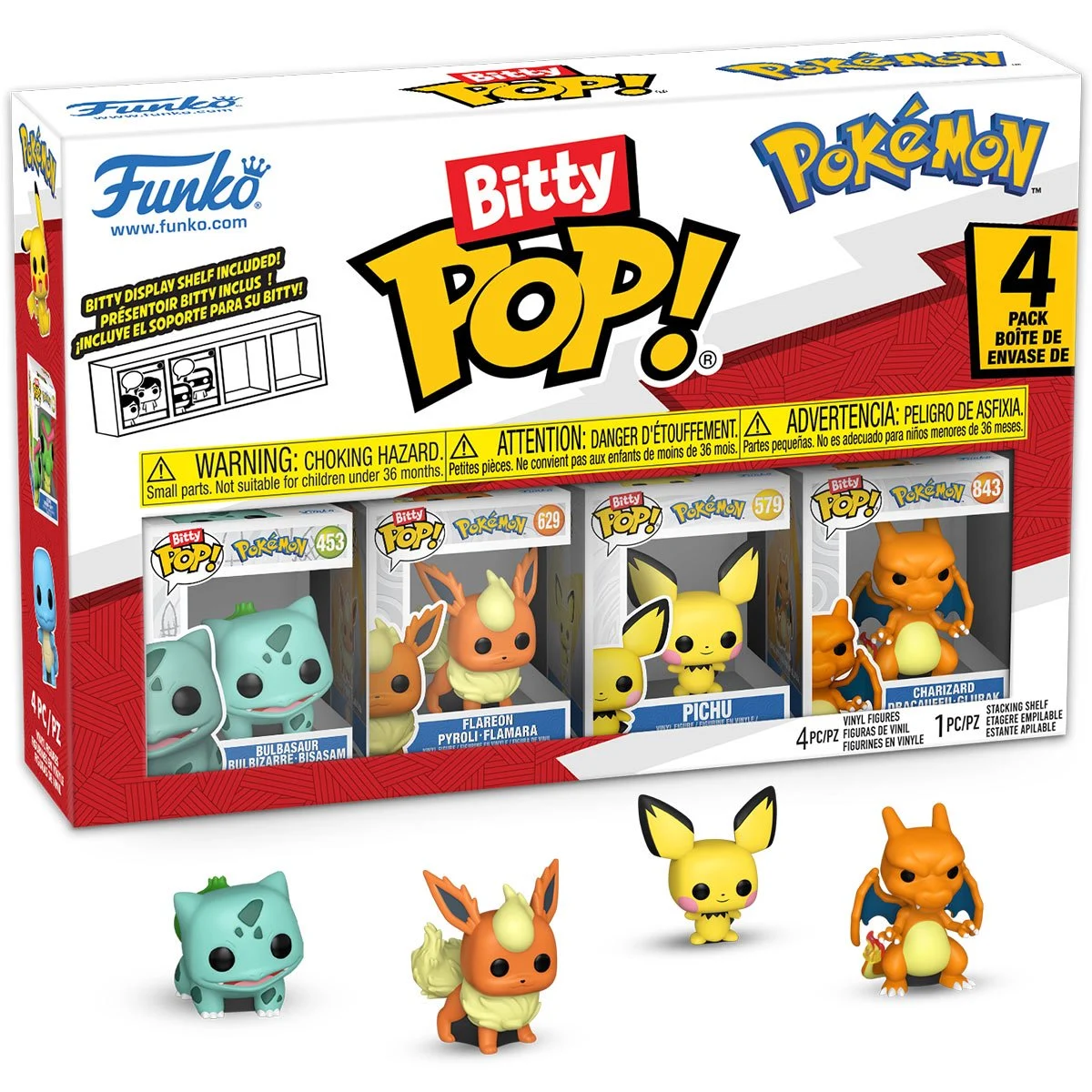 Funko Bitty Pop! Series 2 (Bulbasaur, Flareon, Pichu, Charizard)-Pokemon-00