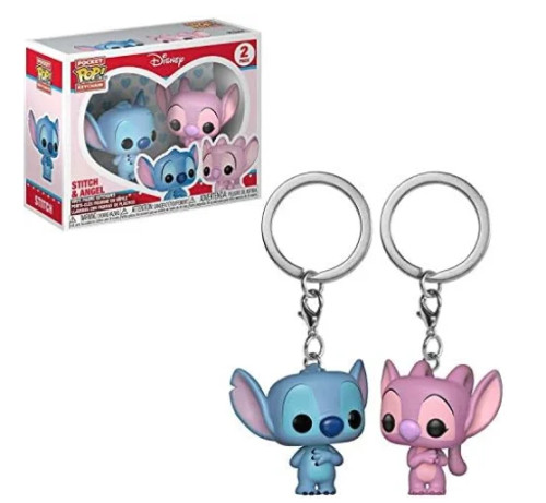 Funko Pocket - Disney: Lilo & Stitch - Keychain 2 Pack Stitch & Angel - Dianey Lilo And Stitch - #1 FUNKO POP #1 - Produto Original
