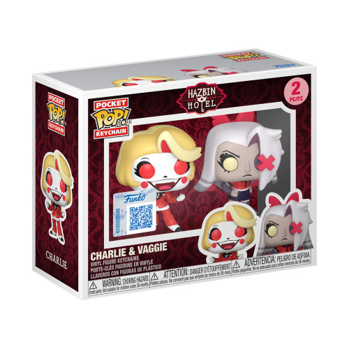 Funko Pocket Pop Keychain Charlie & Vaggie Exclusivo Hazbin Hotel #0 - Produto Original