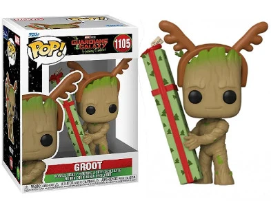 Funko Pop! - Marvel: Guardiões Da Galáxia Guardians - Holiday Groot 1105 - Marvel Avengers - #1105 - Funko Pop - #1105 - FUNKO POP  #1105