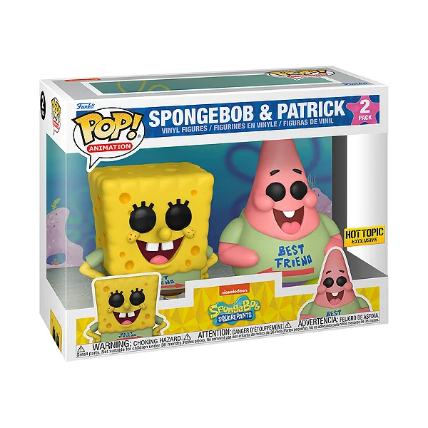 Funko Pop - Animation - Sponged Bob & Patrick (2 PACK) Spongebob Squarepants #2 - Produto Original