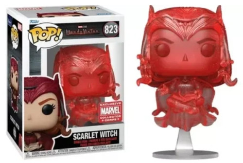 Funko Pop - Marvel: WandaVision - Scarlet Witch Red Glitter 823  (COLLECTOR CORPS)-Marvel Studios-823