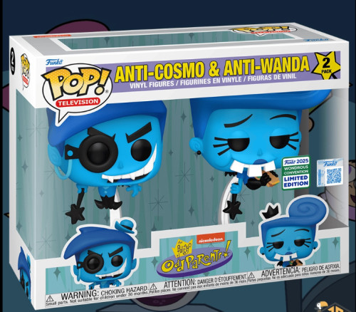 Funko Pop - Os Padrinhos Mágicos - 2 Pack Anti-cosmo & Anti-wanda (wondercon 2025) - Os Padrinhos Mágicos - The Fairly Odd Parents - #1 FUNKO POP #1 - Produto Original