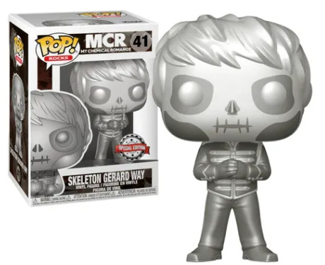 Funko Pop - Rocks: My Chemical Romance - Skeleton Gerard Way 41 (SE) (Crhome)-MCR - My Chemical Romance-41