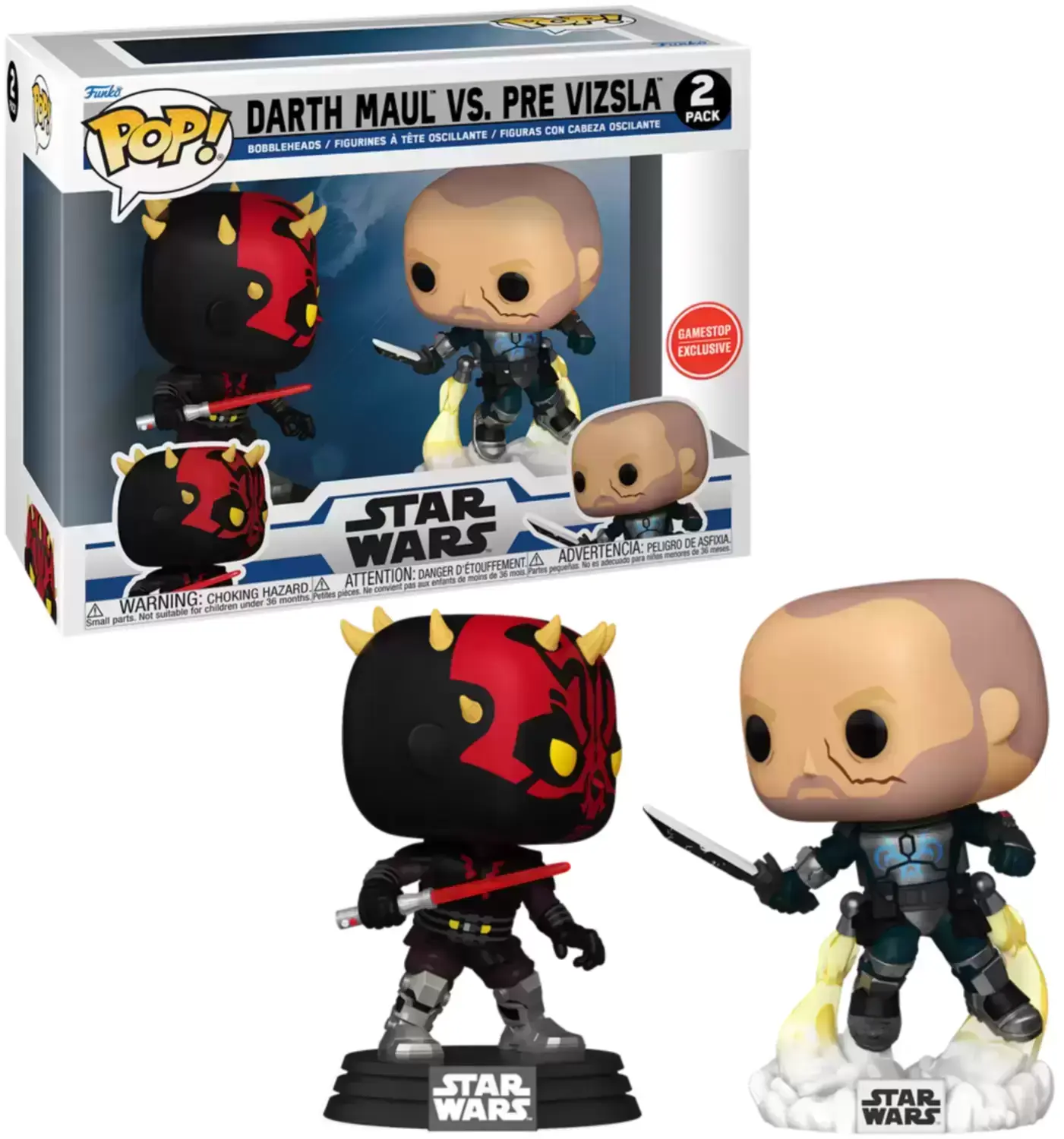 Funko Pop - Star Wars - 2 Pack Darth Maul vs Pre Vizsla (Gamestop) FUNKO POP #1 - Produto Original