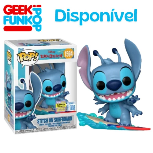Funko Pop - Stitch On Surfboard Exclusivo SDCC 2025 - Disney Lilo & Stitch  #1594