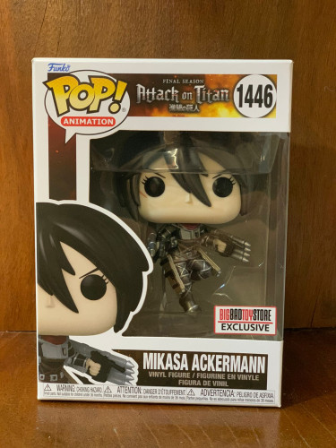 Funko Pop! Animation – Mikasa Ackermann #1446 – Attack on Titan – BigBadToyStore Exclusive Attack On Titan #1 - Produto Original