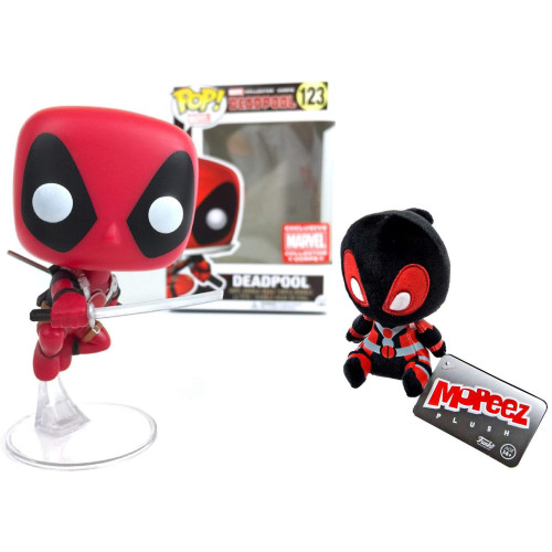 Funko Pop! Deadpool Exclusivo Collector Corps Marvel 123 + Pelúcia-Marvel-123
