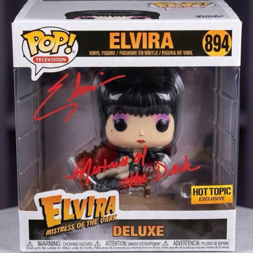 Funko Pop! Deluxe Elvira on Couch 894 Elvira Mistress of the Dark AUTOGRAFADO COM CERTIFICADO FUNKO POP #894 - Produto Original