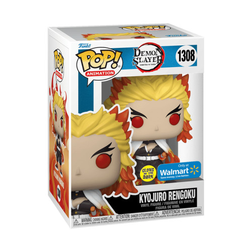 Funko Pop! Demon Slayer - Kyojuro Rengoku Glow In The Dark - Selo Walmart #1308 Demon Slayer: Kimetsu No Yaiba #1308 - Produto Original