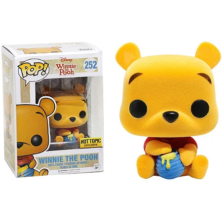 Funko Pop! Disney: Winnie The Pooh (flocked flocado) Ursinho Puff exclusivo Hot Topic 252-Disney Winnie The Pooh-252