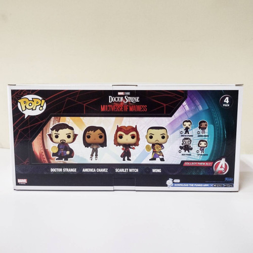 Funko Pop! Doutor Estranho, America Chavez, Scarlet e Wong - 4 Pack - Glow In The Dark Amazon Exclusive - - Marvel Doctor Strange - #0