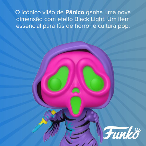Funko Pop! Filme Terror Panico Ghost Face 1607 Exclusivo Blacklight Original Filme Panico #1607 - Produto Original