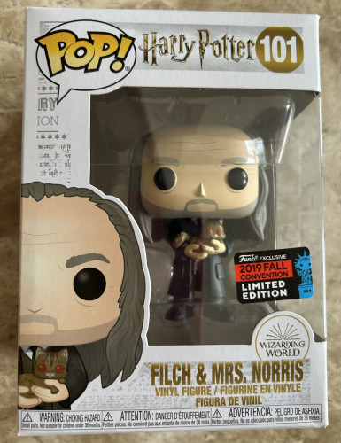 Funko Pop! Harry Potter: Filch & Mrs. Norris Fall Convention Exclusive Harry Potter #101 - Produto Original