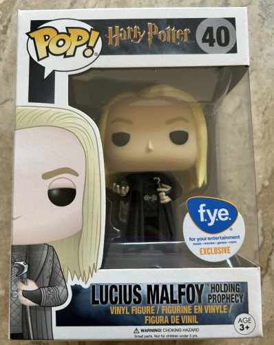 Funko Pop! Harry Potter: Lucius Malfoy holding Prophecy FYE Exclusivo Harry Potter #40 - Produto Original