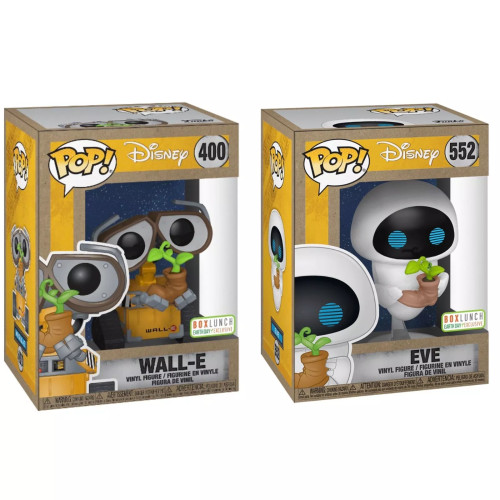 Funko Pop! Kit 2 Wall-e E Eve Exclusivo Box Lunch Earth Day Disney 400 552-Disney-400