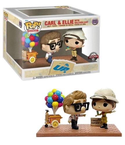 Funko Pop! Moment Disney Pixar - Carl e Ellie com carrinho de balão - Exclusivo BoxLunch-Disney Up Altas Aventuras-1152