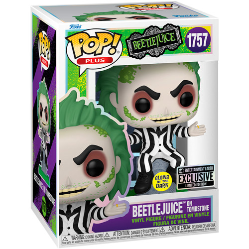 Funko Pop! Plus: Beetlejuice On Tombstone Glows In The Dark Edição Especial Exclusivo - Os Fantasmas Se Divertem - Beetlejuice - #1757