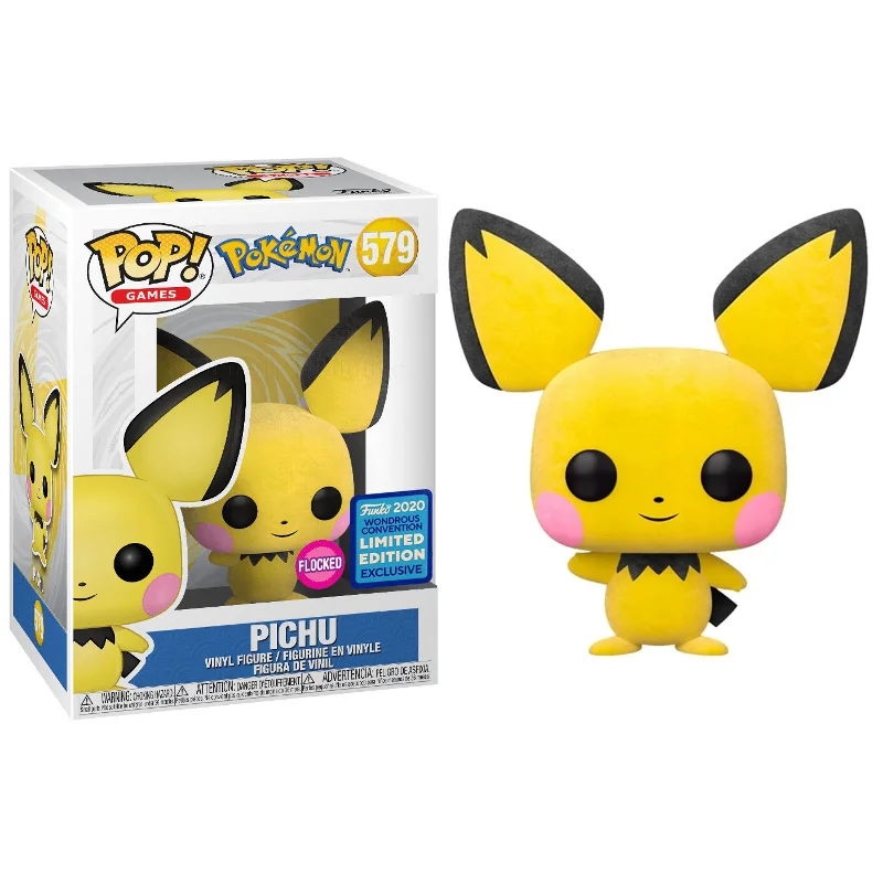 Funko Pop! Pokemon Pichu 579 Exclusivo Flocked-Pokemon-579