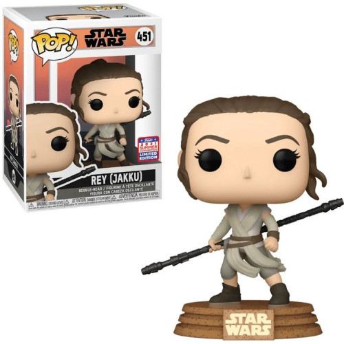 Funko Pop! Rey - Jakku (EXCLUSIVO) (com detalhes na caixa) Star Wars #451 - Produto Original