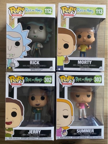 Funko Pop! Rick E Morty, Summer E Jerry - Adult Swim - 4 Funkos