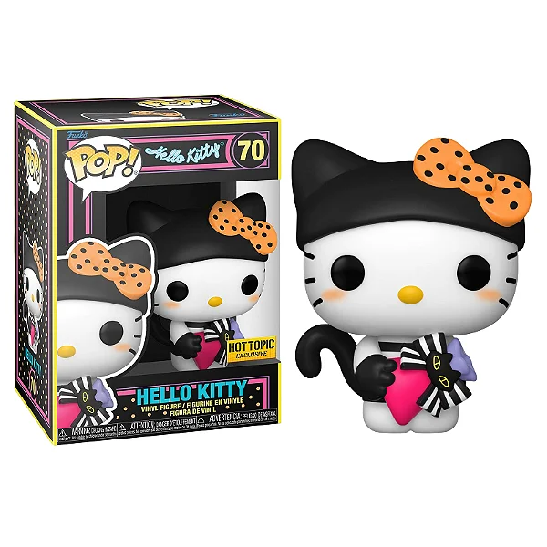 Funko Pop! Sanrio - Hello Kitty com presente #70 Blackligh-Funko Pop Hot Topic-70