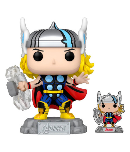 Funko Pop! Thor with Pin #1190 - Avengers 60 Anos Exclusivo-Earth's Mightiest Heroes The Avengers-1190