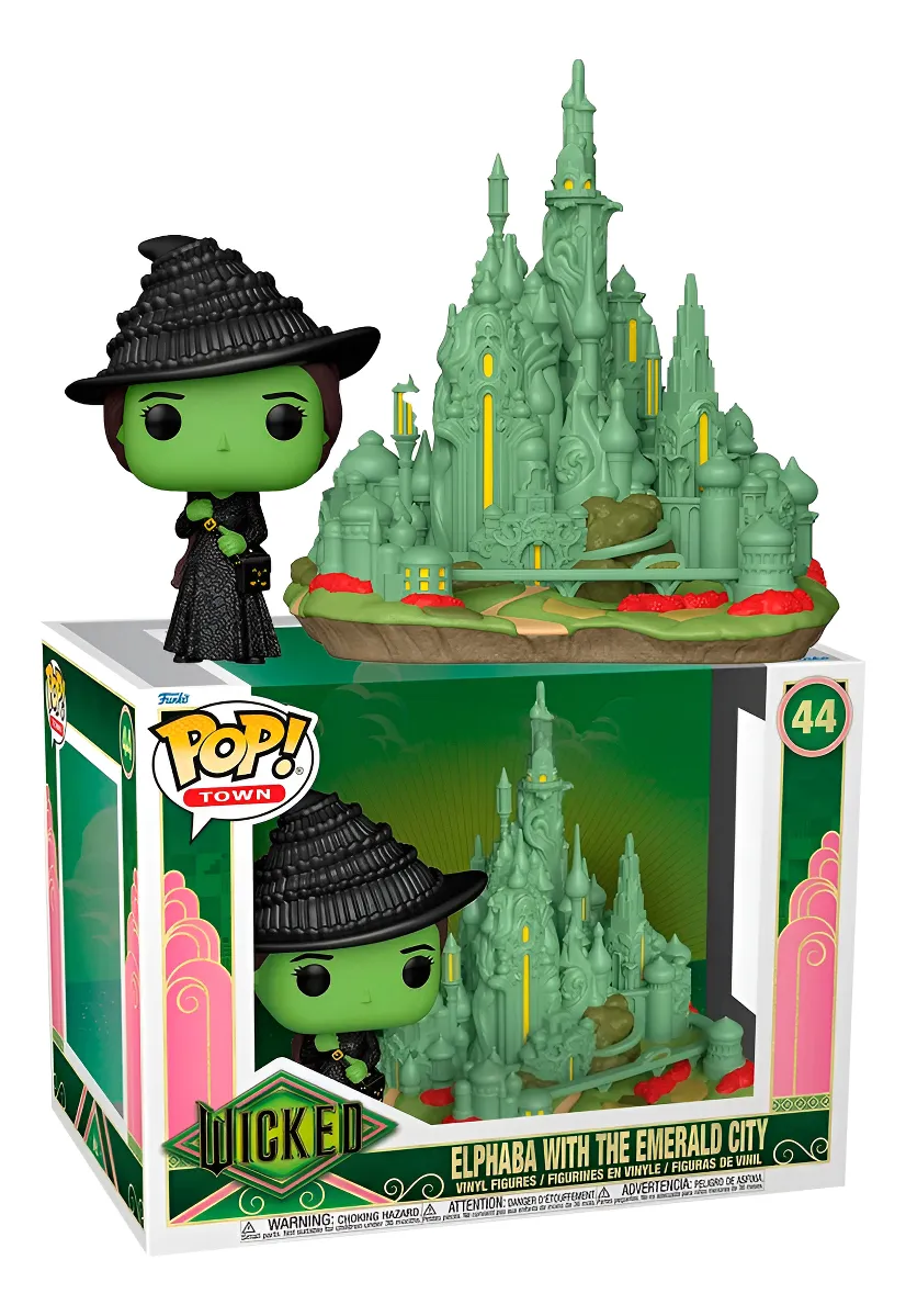 Funko Pop! Town Wicked #44 Elphaba Com A Cidade Esmeralda MOVIES WICKED #44 - Produto Original