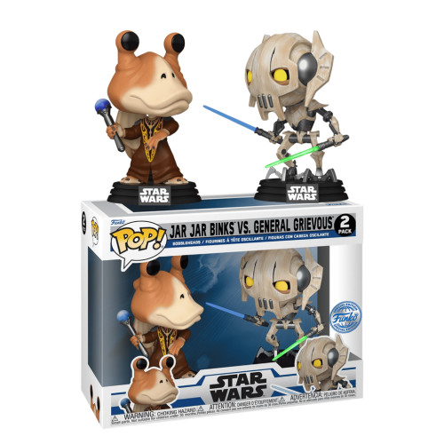 Funko Pop 2 Pack Jar Jar Binks Vs. General Grievous Exclusive Stars Wars #02 - Produto Original