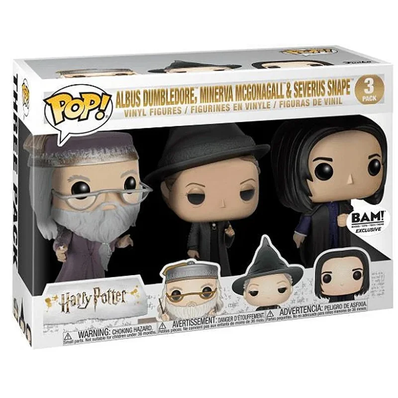 Funko Pop 3 Pack Albus Dumbledore, Minerva Mcgonagall & Severus Snape (caixa Com Detalhes)-Harry Potter-3