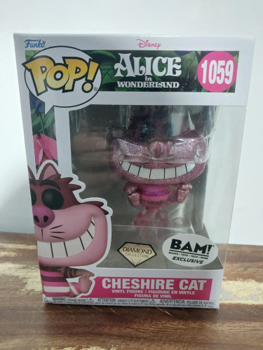 Action Figures Funko Pop Alice Wonderland Cheshire Cat Diamond 1059 Detalhe - Alice No País Das Maravilhas - #