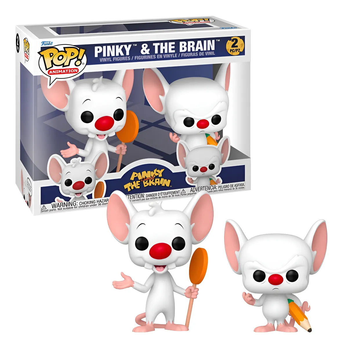 Funko Pop Animation Pinky And The Brain 2-pack Pinky e o Cérebro Animation Pinky And The Brain #2 - Produto Original