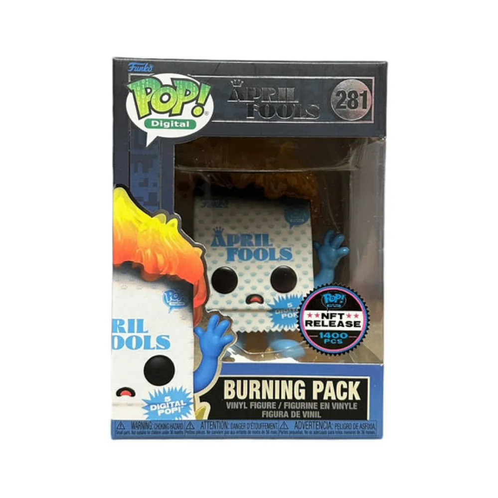 Funko Pop April Fools Burning Pack Pacote queimando 281 [NFT Limited Edition 1400 PCs] April Fools #281 - Produto Original