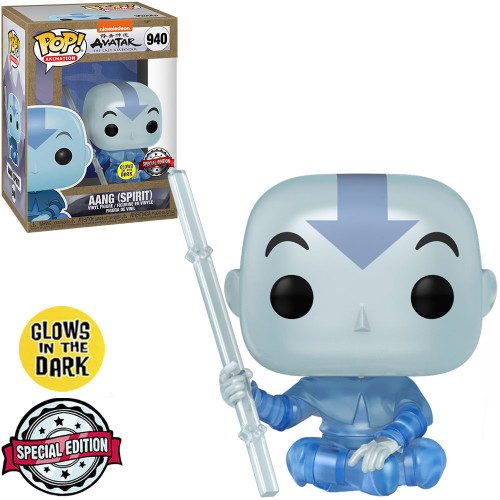 Funko Pop Avatar Aang Spirit 940 Glow Exclusive Colecionável Anime Avatar The Last Airbender #940 - Produto Original