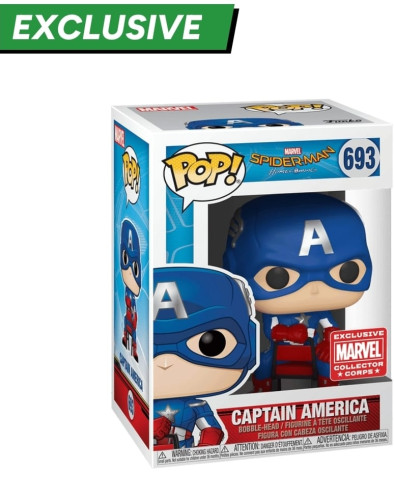 Funko Pop Captain America - Vaulted - Exclusive Marvel Collector Corps #693-Marvel Spider-Man Home Coming-693